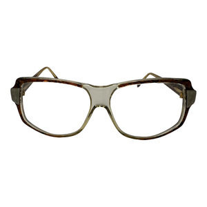 Linea Due Bovesi Design Clear Horn Rim with Brown Vintage‎ Rare French H3579